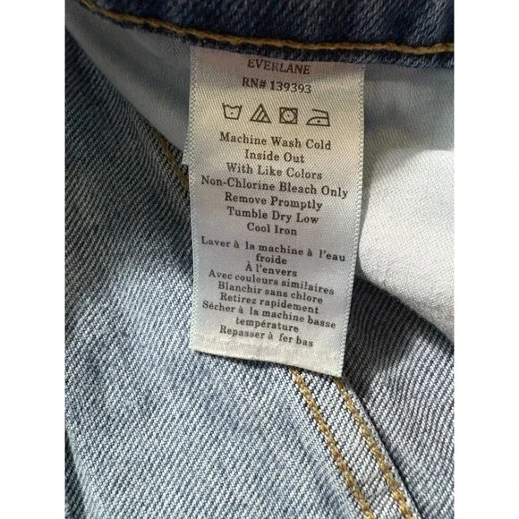 EVERLANE Women's High Waisted Straight Leg Jean 26 Regular Blue Denim Raw Hem - Picture 8 of 10